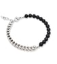 The Cobra Flex - Navy Blue Silver Bead Coil Bracelet