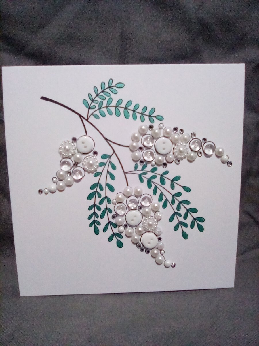 Luxury watercolour and embellished handmade all occasion blank open card