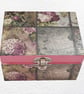 Decorated Wooden Box 12cm: Vintage Rose design