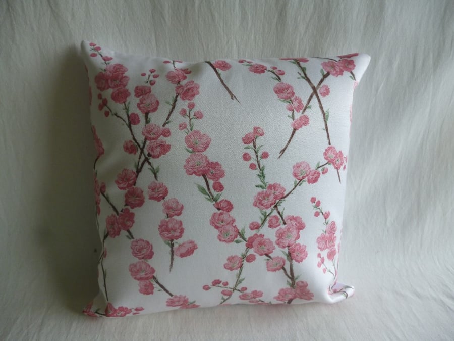1950s blossom patterned satin cushion cover