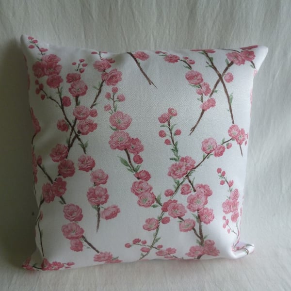 1950s blossom patterned satin cushion cover