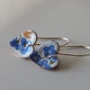 Forget me not enamelled heart earrings
