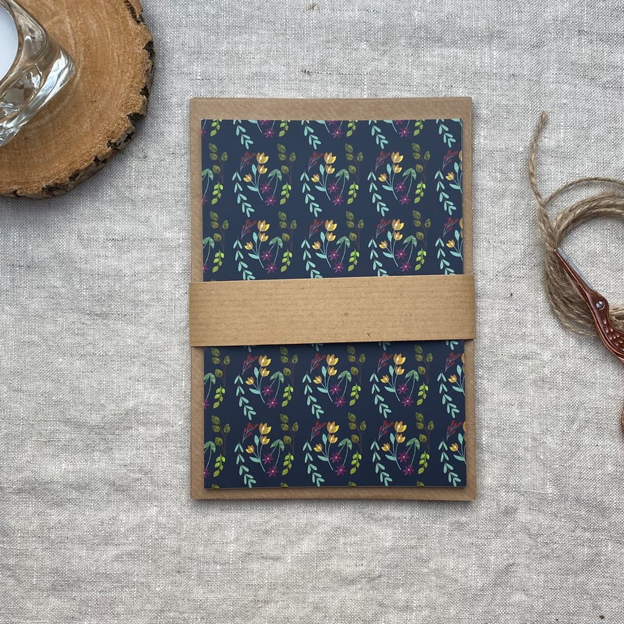 Set of 5 Floral Blank Postcards with Envelopes 