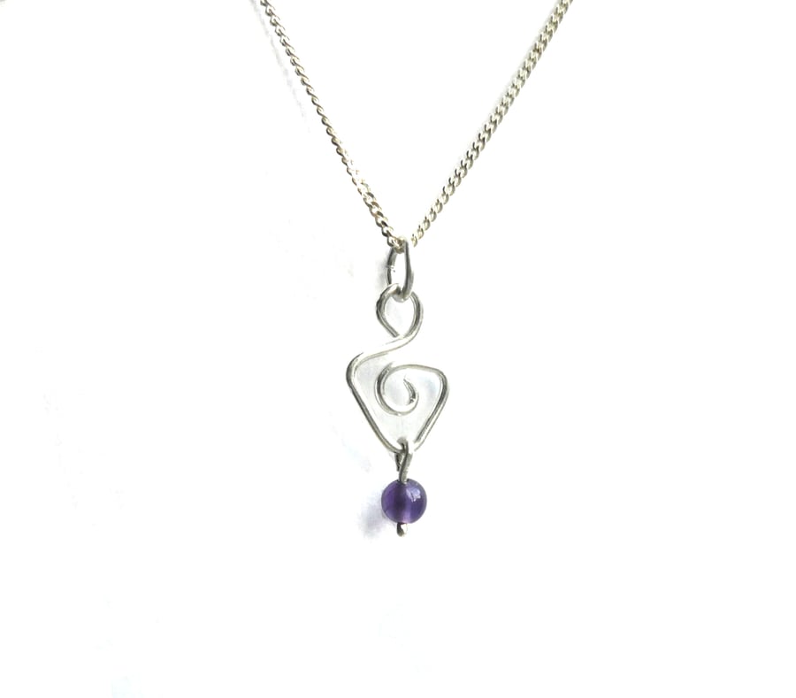 Amethyst and Sterling Silver Necklace 