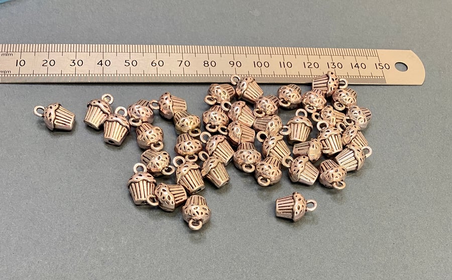 39 assorted alloy charms for crafting, jewellery cupcake,  (cp7)