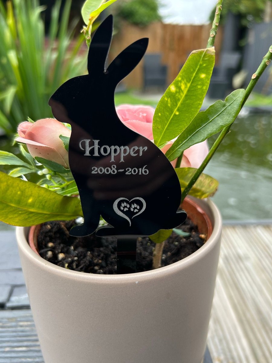 Personalised Pet Rabbit Memorial Plaque, Ground Stake, Grave Marker for Cemetery