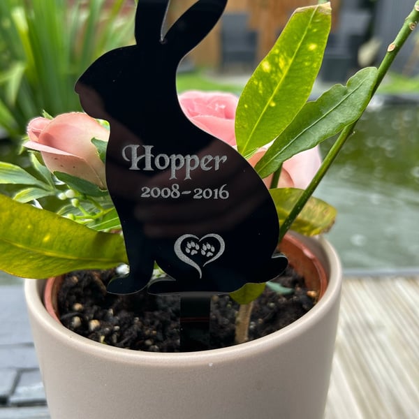 Personalised Pet Rabbit Memorial Plaque, Ground Stake, Grave Marker for Cemetery