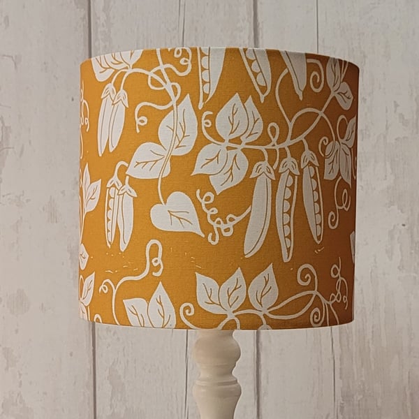 20cm drum lampshade in Orange Pea fabric