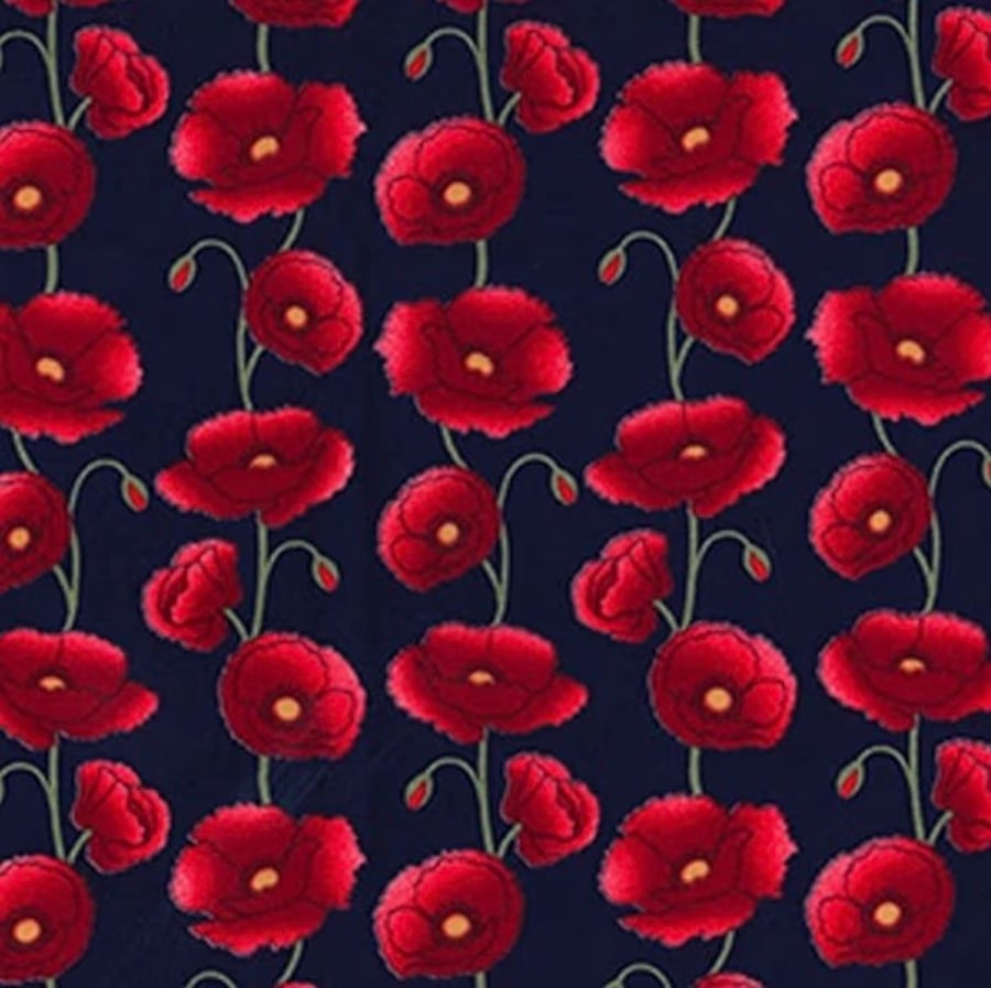 Red Poppies Fabric