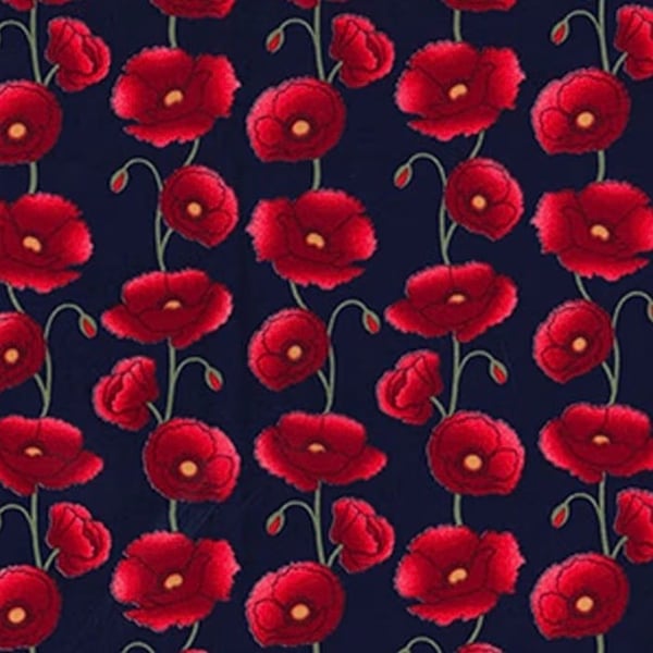 Red Poppies Fabric
