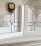 White Snowy Stained Glass Bookends Art Deco Style - Image 2