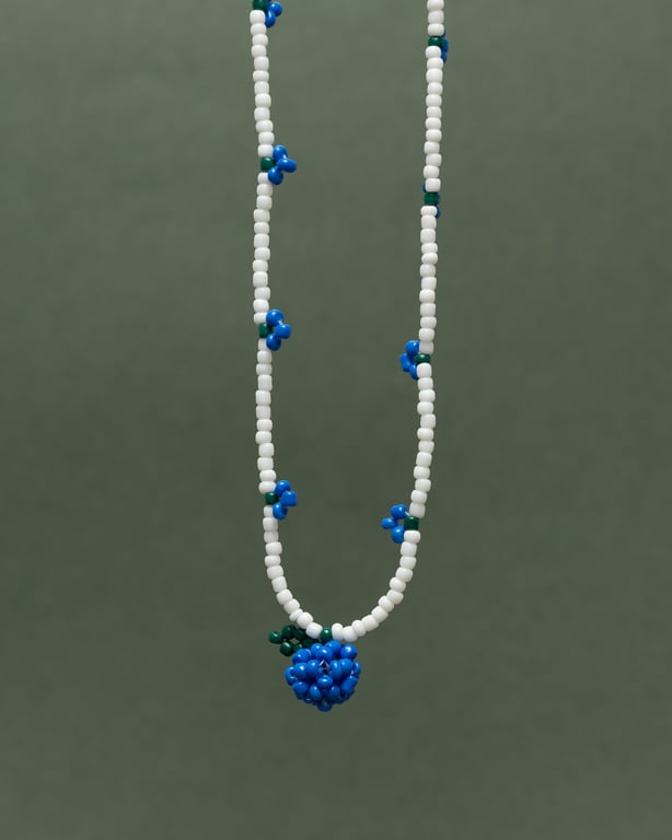 Beaded Blueberry Pendant Necklace - Smoothie Collection.