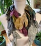 Crochet rainbow pastel colors flowered neck garland wrap
