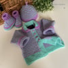 Baby Girl's Hand Knitted Layette Gift Set Size 0-3 months