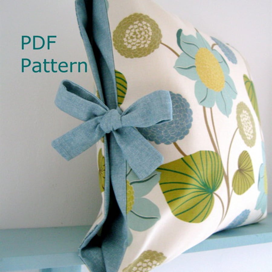 PDF Sewing Pattern Contrast Tied Cushion Cover