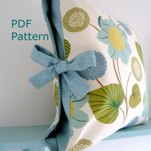 PDF Sewing Pattern Contrast Tied Cushion Cover