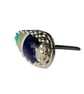 Sterling Silver 925 & Striped Surfite Teardrop Shaped Statement Nose Stud - Image 5