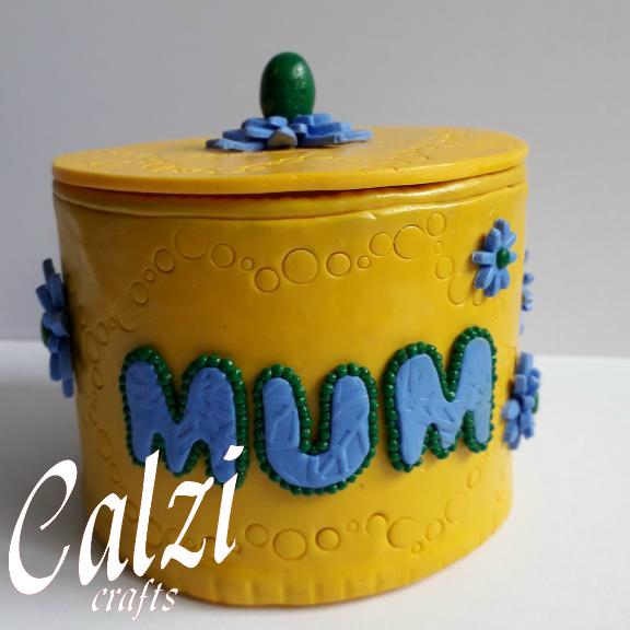 Polymer Clay Mum Trinket Jewellery Box