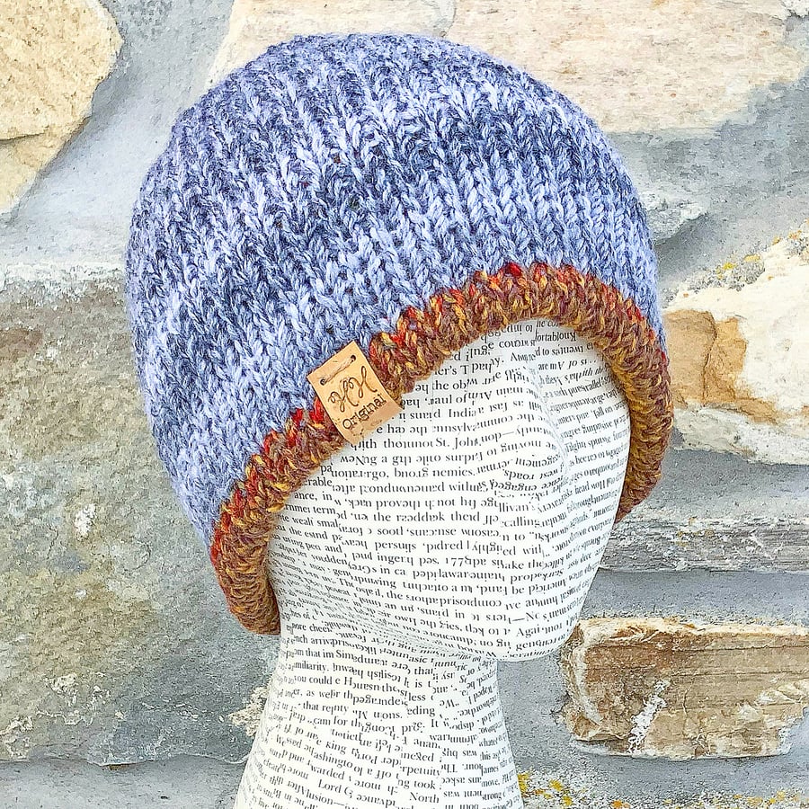 Reversible Hat. Beanie. Slouchy. Chunky Hat. Knitted Hat. Woolly Hat. Hats.