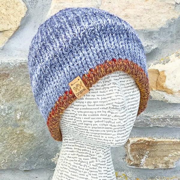 Reversible Hat. Beanie. Slouchy. Chunky Hat. Knitted Hat. Woolly Hat. Hats.