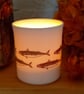 Mackerel Tea Light Holder- ceramic, Cornish mackerel - Image 8