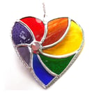 Rainbow Swirl Heart Stained Glass Suncatcher 128