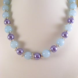 Purple and Pale Blue Necklace