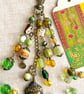 Handmade boho-glam, green bag charm with Chrysoprase beads - letterbox gift - Image 2