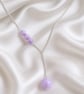 Kunzite Sterling Silver Y Necklace, Delicate Lariat Necklace Gift Boxed