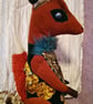 Primitive textile art Fox sculpture, textile art, vintage style, home decor - Image 3