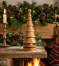 Wooden Christmas Tree , Hand Turned decorations , Spalted beech Christmas tree - Image 1