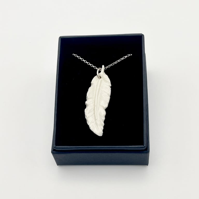 NEW! Porcelain white feather pendant
