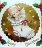 Hand Crafted Decoupage Chistmas Card - Happy Christmas (3198) Young Child