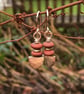 9ct gold earrings with matte spring coloured beads - Image 10