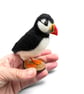 Needle felted mini puffin model, woollen sculpture - Folksy