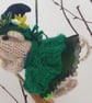 Hand Knitted Mini Witch Mouse- Emerald - Image 5