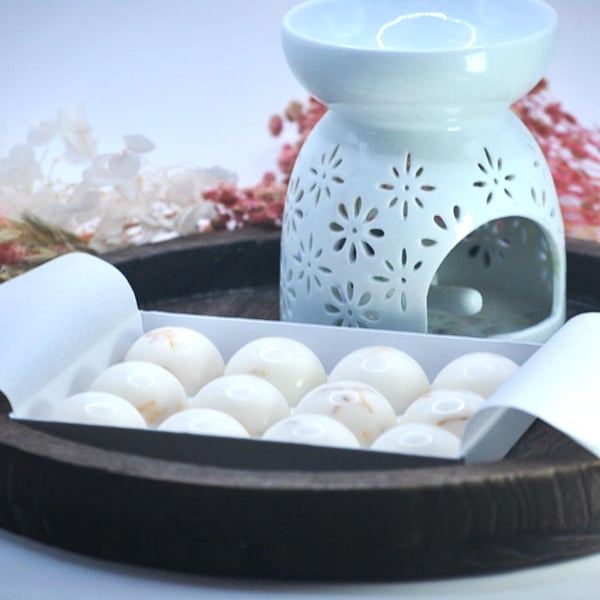 12 Water Lily, Amber & Musk Wax Melts - Gift Box - Coastal Spa Scent
