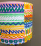 Fun Abstract Bright Scribble Multicolour Yellow 80s vintage fabric Lampshade - Image 8