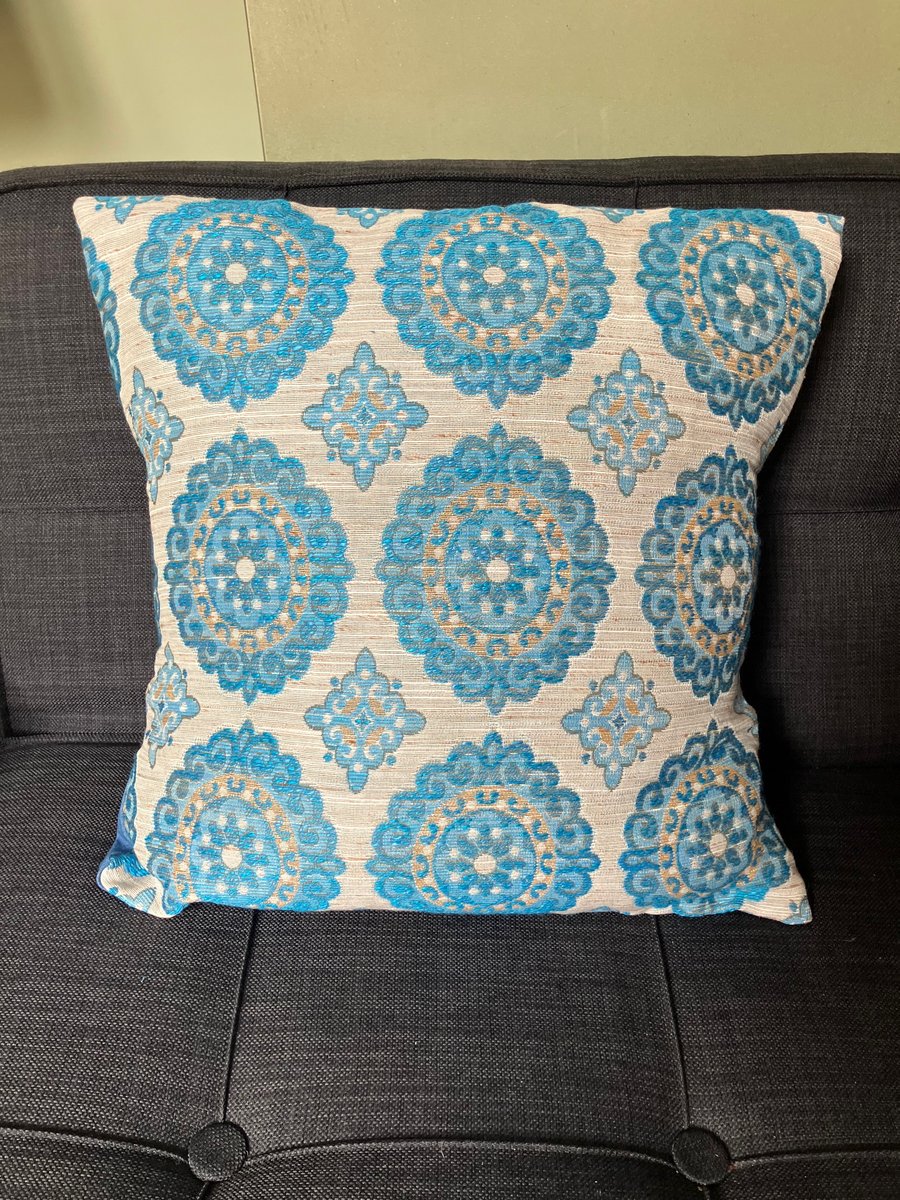 50cm square cushion cover made with vintage fabric
