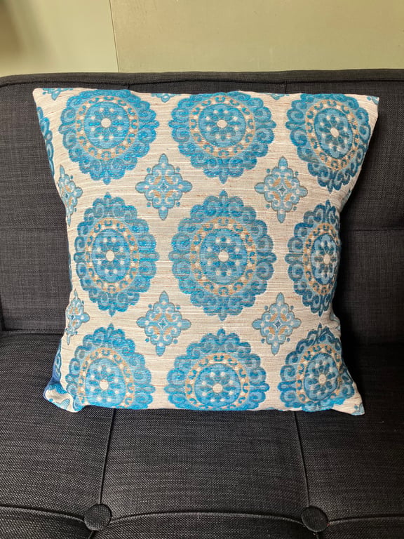 50cm square cushion cover made with vintage fabric