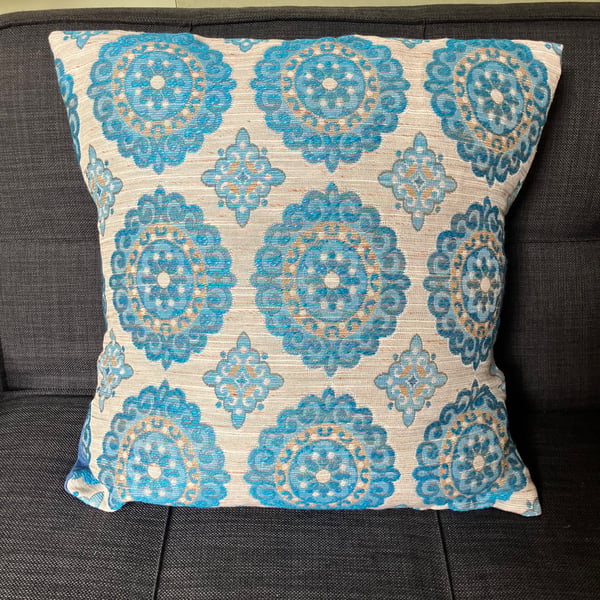 50cm square cushion cover made with vintage fabric