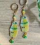 Banana Milk Earrings - Glitter K-Food Dangle Huggie Hoops