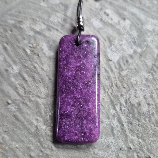 Purple Lepidolite Oblong Pendant