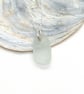 Pale green Sea glass necklace sterling silver