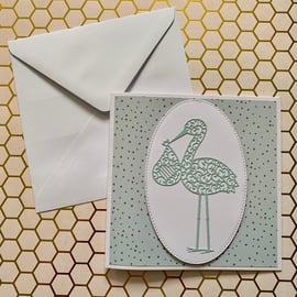 Handmade Stork New Baby Card