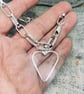 Silver Paperclip Bracelet & Heart - Image 8