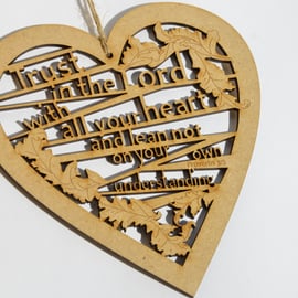 Medium wooden heart - Trust (Proverbs 3:5)