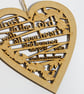 Medium wooden heart - Trust (Proverbs 3:5)