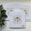 GREETINGS cards, notecards , (pack of 3 ,mixed greetings ) . ' Echinacea '