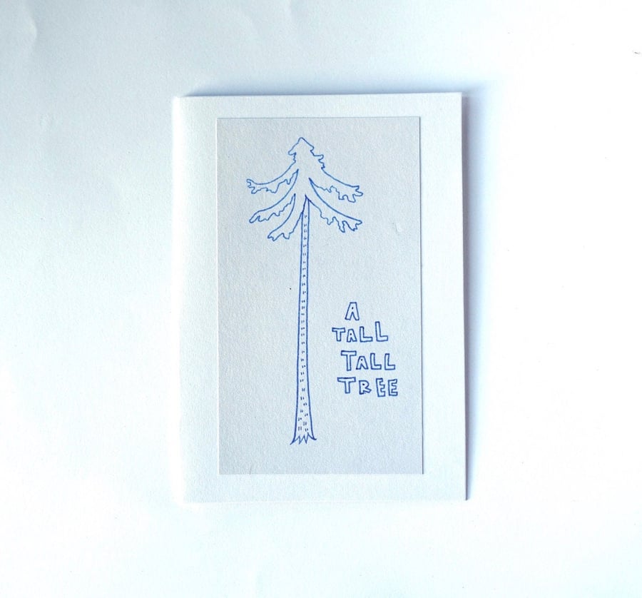 Blue Pine Trees Winter Card - SALE ITEM READY TO SHIP
